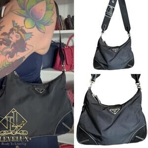 💎✨BEAUTIFUL✨💎Authentic Prada Black Tessuto Shoulder Bag